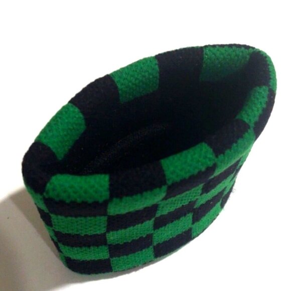 Hot Topic Black & Green Checker Cuff Wristband - Unisex Fashion Accessory - Picture 1 of 6